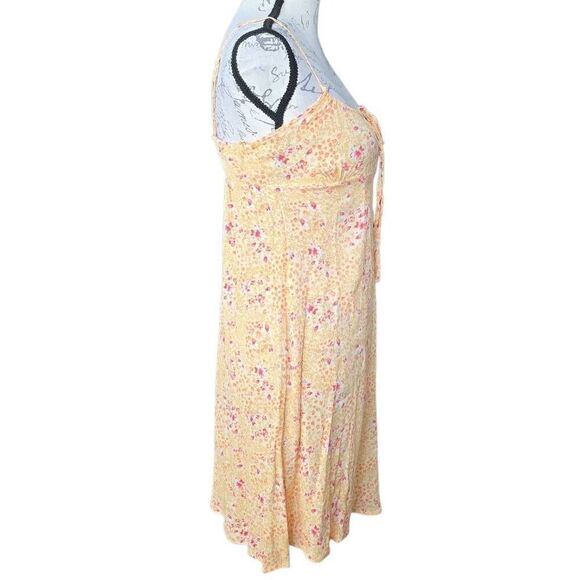 Hippie Rose Women's Size XS Yellow Ditsy Floral Print Cami Strap Spring Dress - Picture 5 of 7